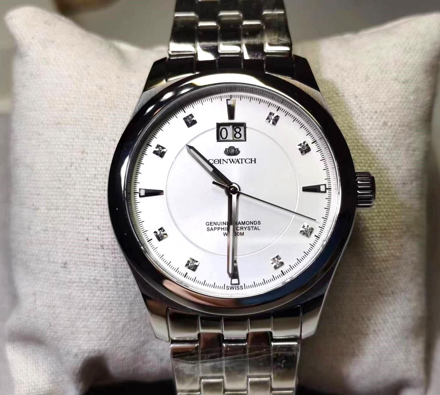 

Монетные часы SILERKAN GENTS SILVER из нержавеющей стали C125SWH Free белый