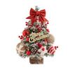 Mini Christmas Tree with LED Light Pre-lit Small Artificial Snow Flocked Tree with Ball Ornaments for Xmas Tabletop Indoor Holiday Decor