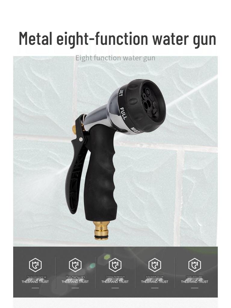 Electroplated High-Pressure Multifunctional Shower Head & Garden Watering Nozzle for Landscaping & Car Washing