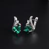 Delicate Gorgeous Earrings Created Triangle 7.0mm Emerald Nano 925 Sterling Silver Jewelry for Women's Banquet and Birthday Gift