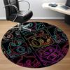 1pc Neon Characters cyber Office Round Area Rug, Indoor Mat Suitable For Office, Under Office Chairs Bedroom Living Room Home Decor, Room Deco