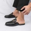 Fashion 2025 New Original Designer Summer Flats Leather Men Mules Shoes Men All-match Slippers Retro Soft Anti Slip Casual Shoes for Men