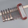 10 Makeup Brushes with Bag Set Loose Powder Brush Flame Brush Grooming Brush Flat Head Foundation Brush Eye Brush