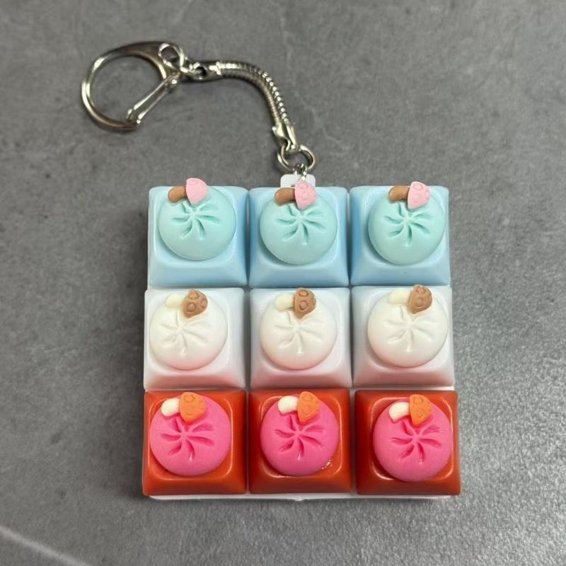 9 Keys Keyboard Fidget Keychain Keyboard Clicker Mechanical Keyboard Keyring Stress Relief Toys Gift For Girlfriend