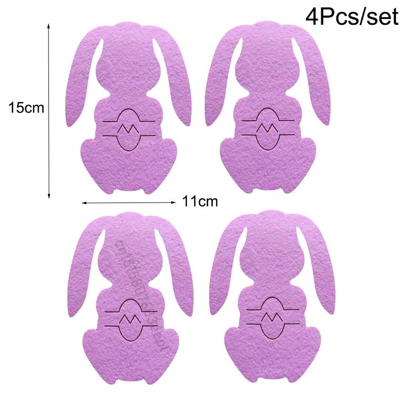 Easter Bunny Knife and Fork Holder 4Pcs/set Easter Eggs Rabbit Cutlery Bags Tableware Organizer Table Decorations Party Supplies