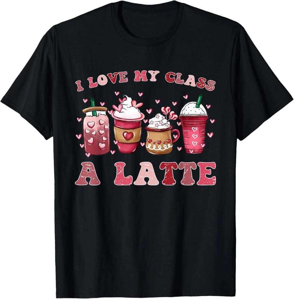 Funny I Love My Class A Latte Coffee Teacher Groovy Gift Unisex T-Shirt
