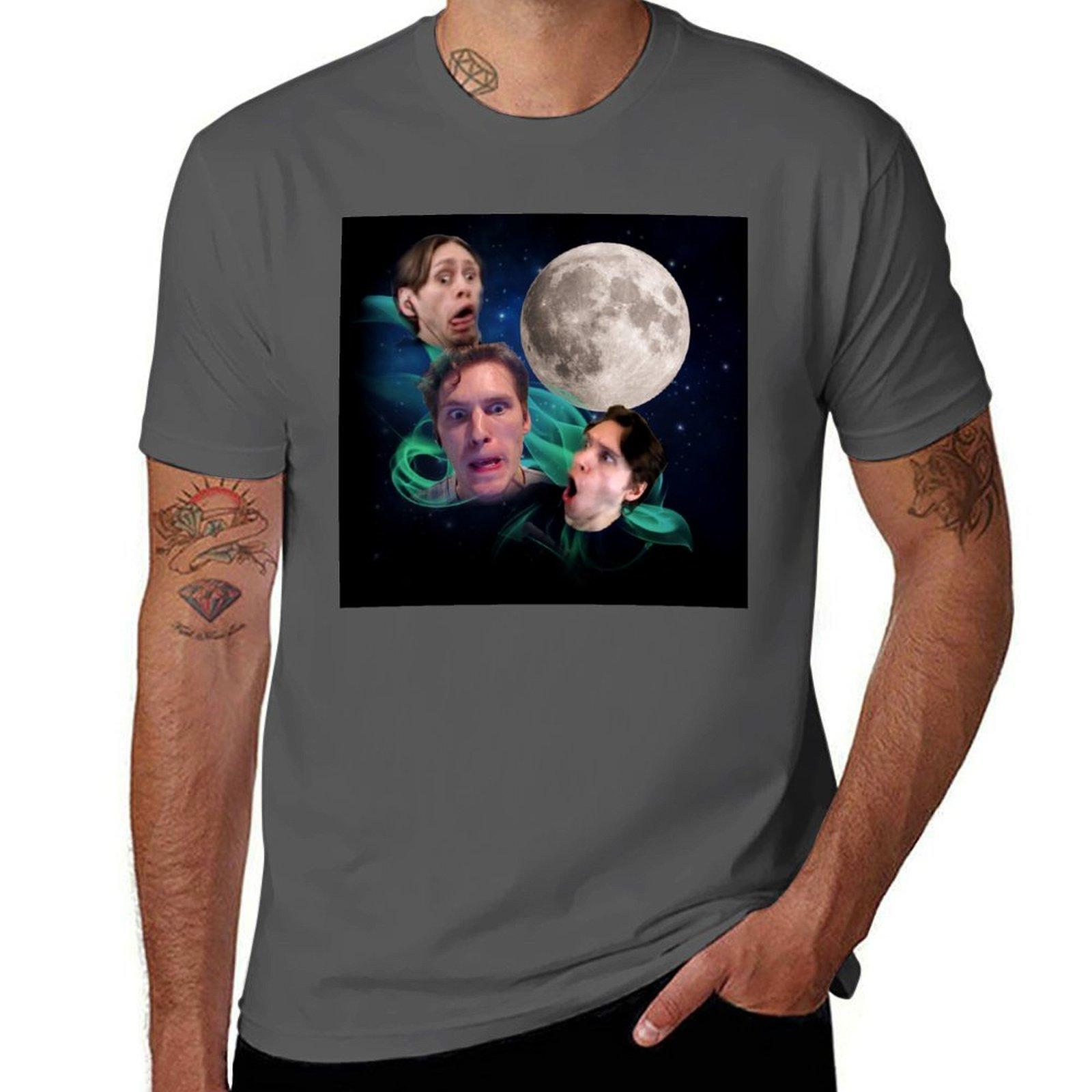 

3 jermas howling at the moon T-Shirt t shirt personalised t shirts for man graphic vintage t shirt custom print T-Shirt 4XL