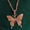 Damenmode Chic Shiny Hollow Schmetterling Halskette Anhänger