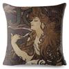 Art Nouveau Mucha Gallery Povlak na polštář Béžový povlak na polštář Autosedačka Home Decor