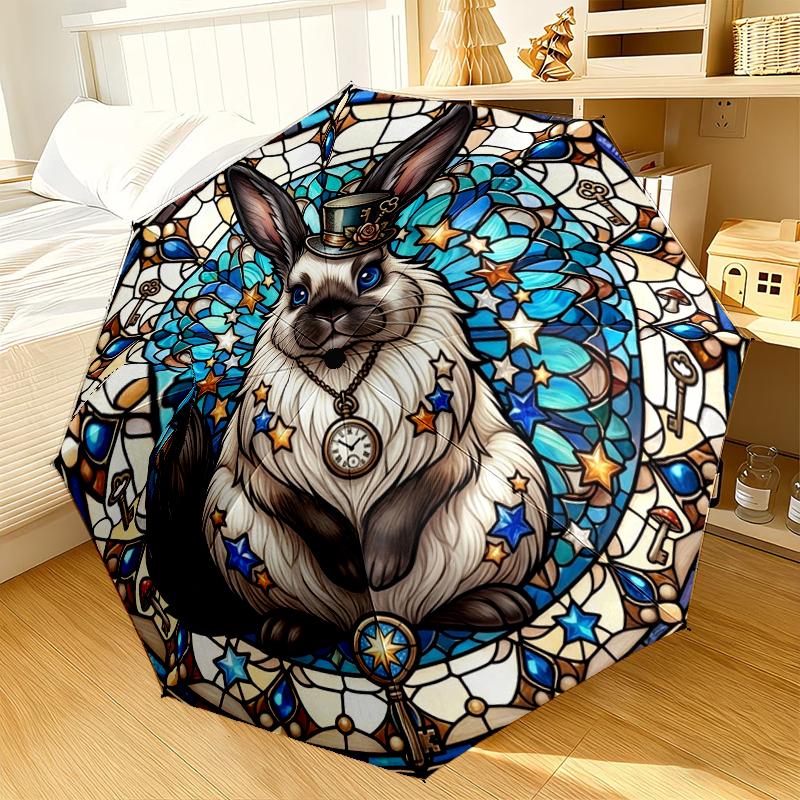 Wonderland Easter Bunny Umbrella 8-Frame for Travel, camping, Casual Lightweight Portable Umbrella, Essential for every family Holidays Gift