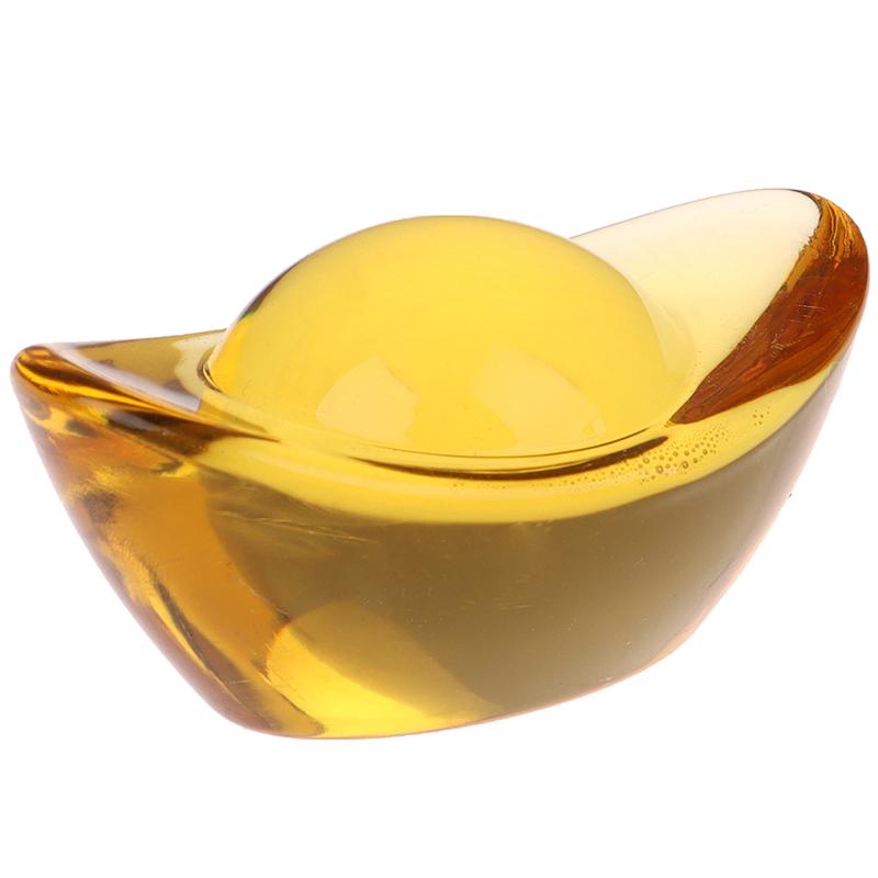 1Pcs Citrine Ingot Money Wealth Feng Shui Chinese Ancient Gold Ingot Mascot