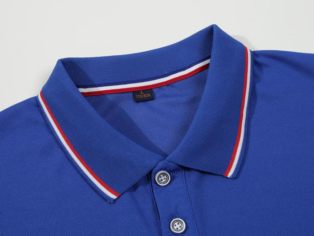 Breathable Summer Turn-Down Collar Polo Shirt - Solid Color, Short-Sleeved, Comfortable, Customizable Workwear T-Shirt