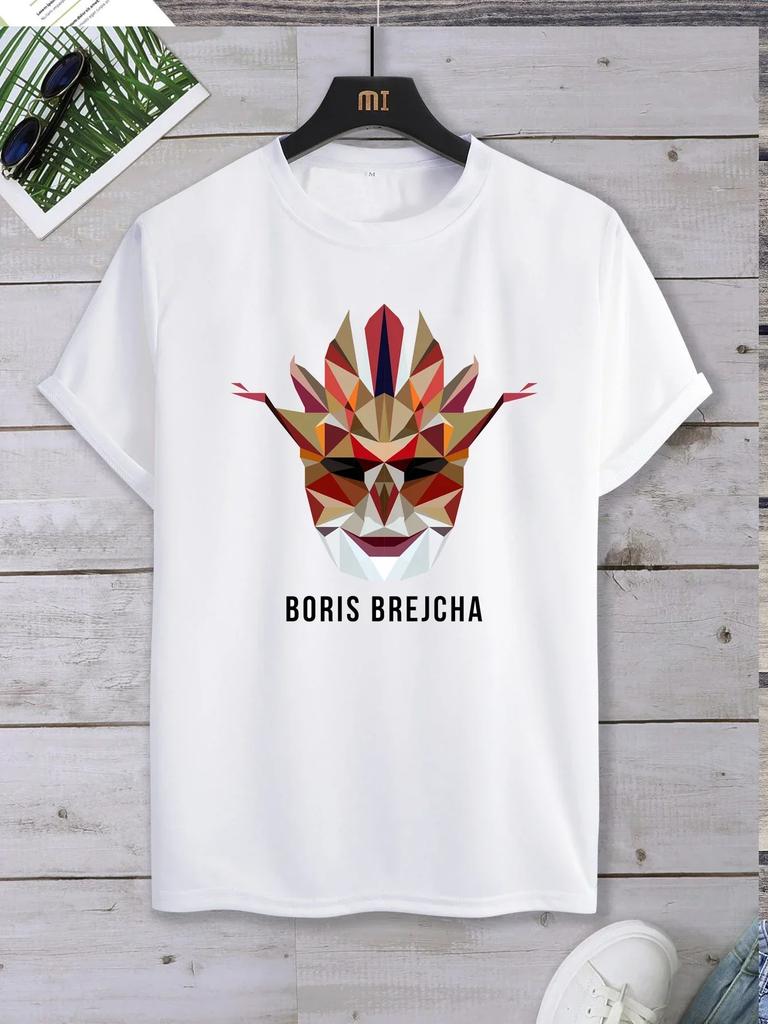 Harajuku Hip-hop Boris Brejcha DJ Maska Cool Krátké Pánské Dámské Tričko Pánské Letní Móda Hipster Y2K Horký Produkt