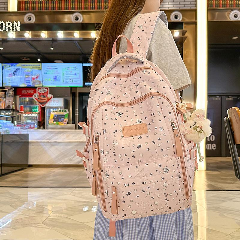 Schoolbag Japanese Ins School Bag Girls Junior High School Cute Sweet Star Backpack High School Student Lightweight Large Capacity Backpack
