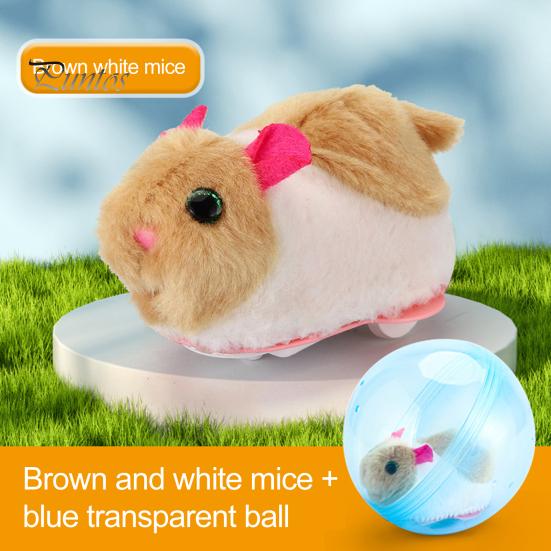 Moving Animal Toy Electric Automatic Rolling Hamster Ball, Ball with Plush Rabbit Inside, Toddler Pet Simulation Interactive Toy, Gift for Toddlers