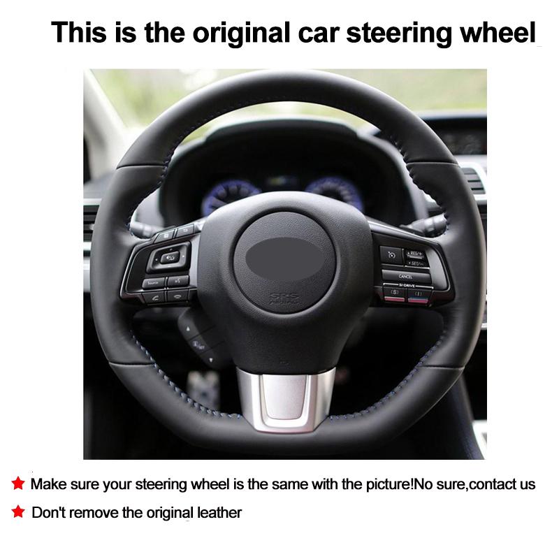 Black Beige Gray Car Auto Steering-Wheel Cover Wrap Hand Sewing For Subaru WRX (STI) 2015- Levorg 2015 2016 -
