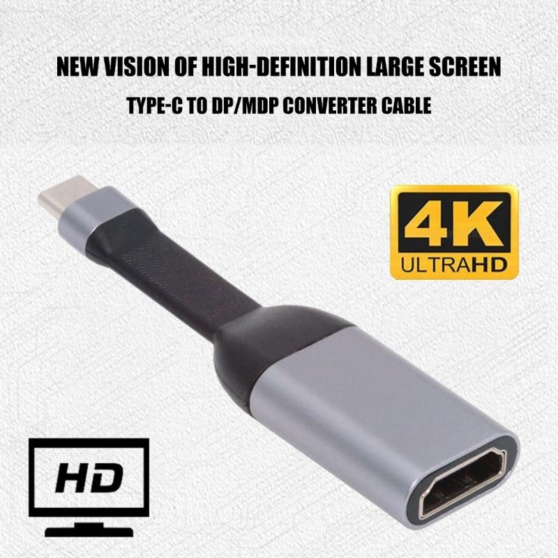 Flat Cable USB C to HDTV Adapter Type C to HDTV Adapter 4K@60Hz Video Sound Sync Screen Converter Heat Dissipation