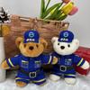 Plush Bear Charm Keychain Lovely Animal Police Backpack Handbag Charm Pendant