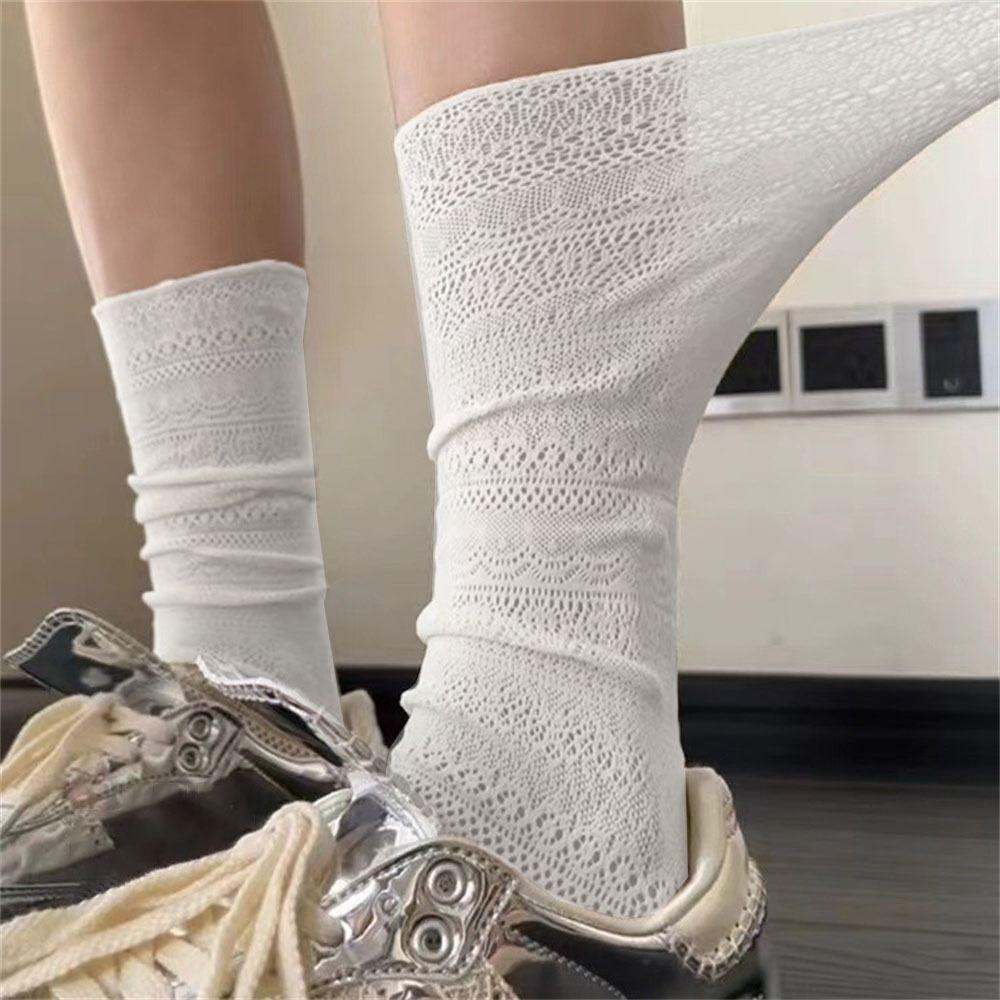 Cotton Lace Socks Hollow-Out Mesh Casual Socks Kawaii Lolita Socks  for Women