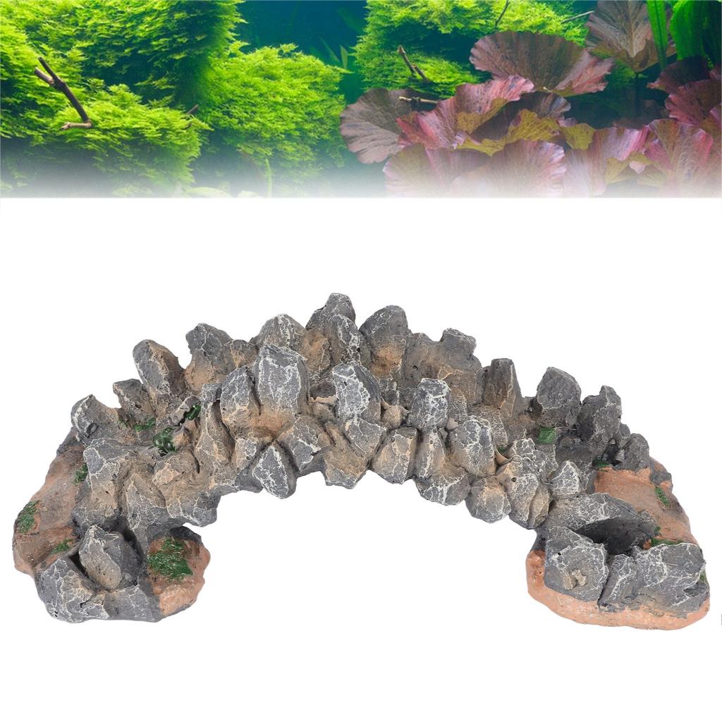 Aquarium Arch Bridge Resin Safe Simulation Decoration Fish Bridge Ornament for Landscaping