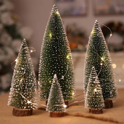 Christmas Tree Decoration Xmas Mini Cedar Pine for Home Room Decor Halloween Party New Year 2024 Navidad Ornaments Accessories Desktop Ornament Gift