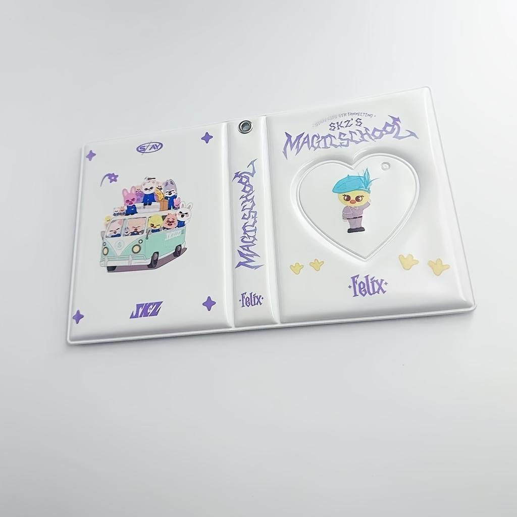 1pc STRAY KIDS Photo Card Storage Album, SKZ's MAGIC SCHOOL Themed Stylish Photo Album, PU Collectible Binder for Fans