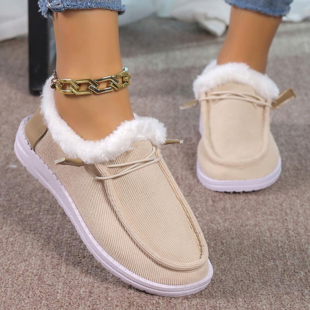2025 Winter New Thick-soled Snow Boots for Women, Piled and Thickened Fluffy Warm Large-size Sewn Cotton Shoes for Women