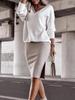Women's Casual V-Neck Hoodie and Skirt Set
