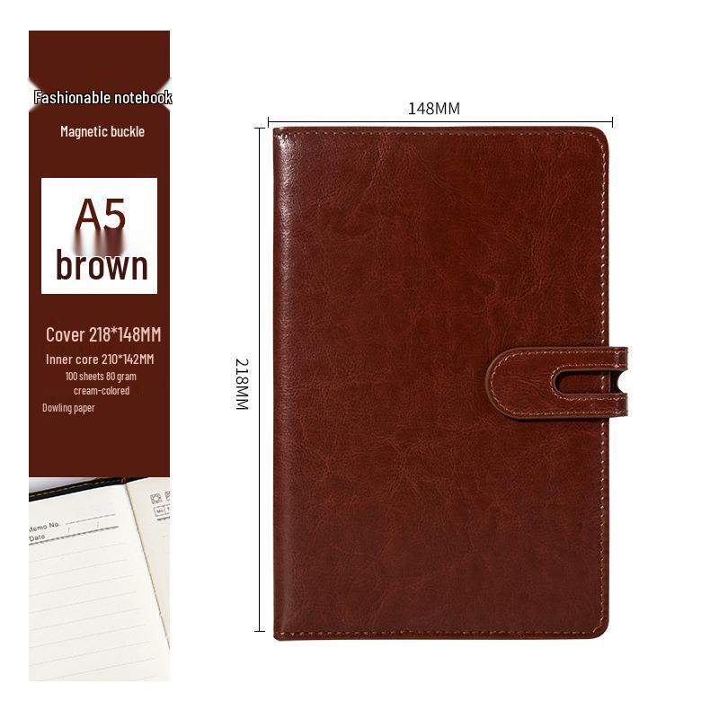 Custom Logo Faux Leather Buckle Business Notebook