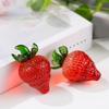 Handcrafts Crystal Strawberry Ornament Glass Fruit Miniature Figurine Paperweight for Living Room or Office Decoration