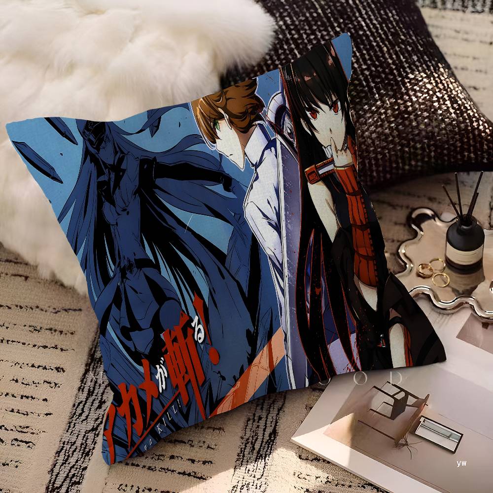 A-Akame Ga Kill Anime Cushion Cover Car Throw Pillow Case For Sofa Car Christmas Gift 40x40cm 45x45cm