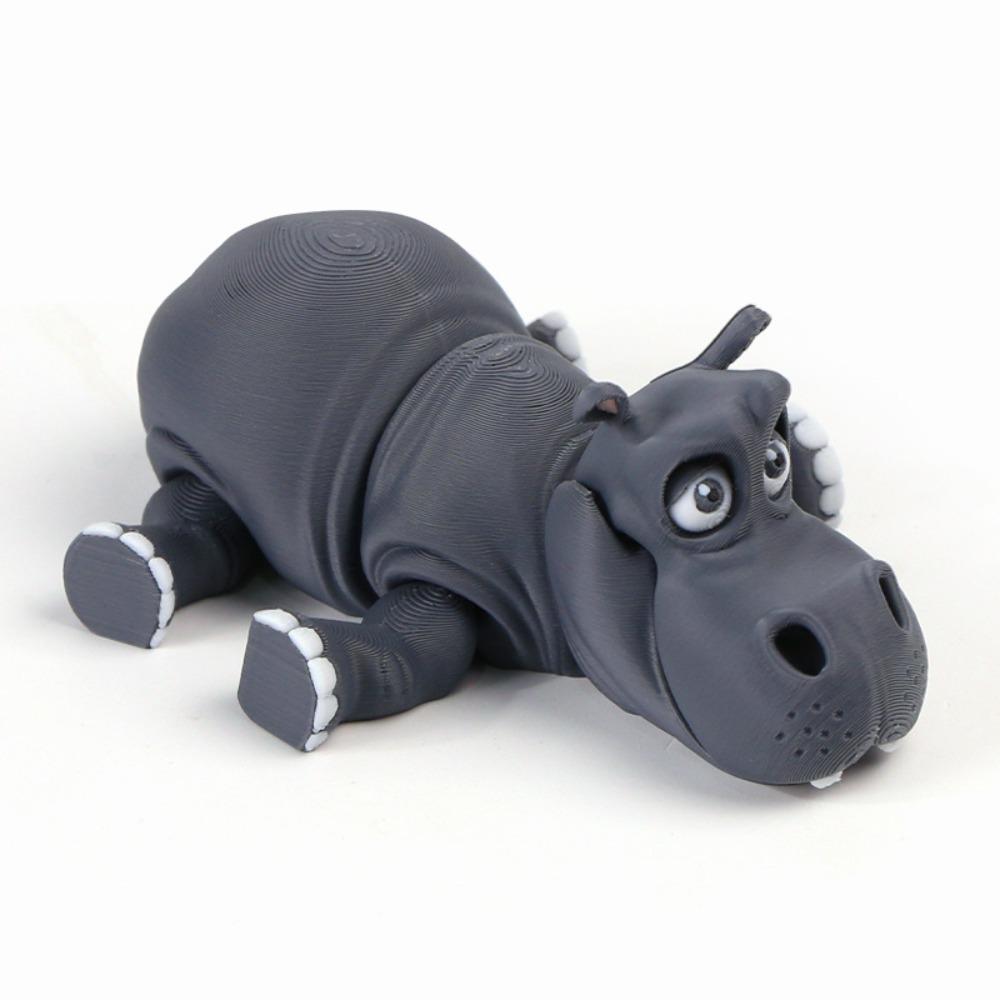 Creative Design Simulation Hippopotamus Model toy Cute Style 3D Printing Home Ornament  Gift Giving