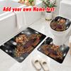 Personalized Queen 3Pcs Flannel Toilet Mat Set Custom Text Bathroom Rug Non Slip