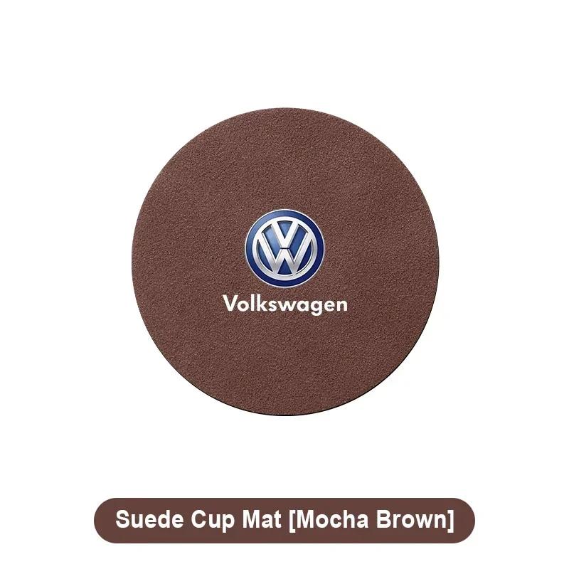 B6 VW For Volkswagen Fashion Car Water Cup Mat Suede Non-Slip Coaster Accessories For VW GTI Polo Golf Passat Tiguan Arteon Toua