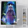 Jdj32Cute T-Totoros Shower Curtain Waterproof Polyester Fabric Paint Colorful Bath Curtains Home Bathroom Decor Curtain With3M
