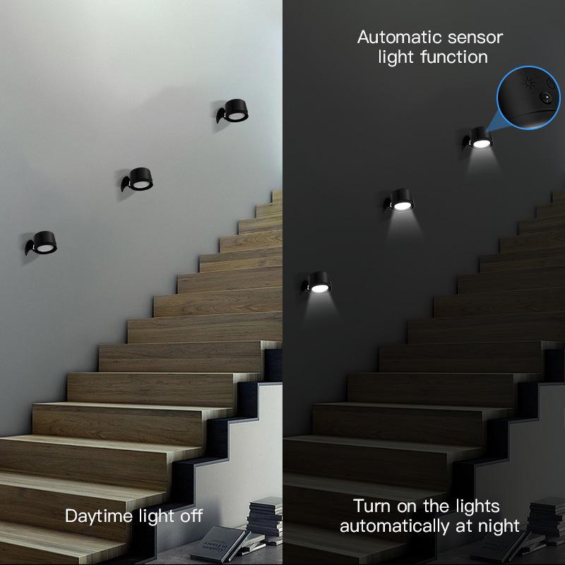 360° Rotating RGB Magnetic Wall Light with Motion Sensor & Remote
