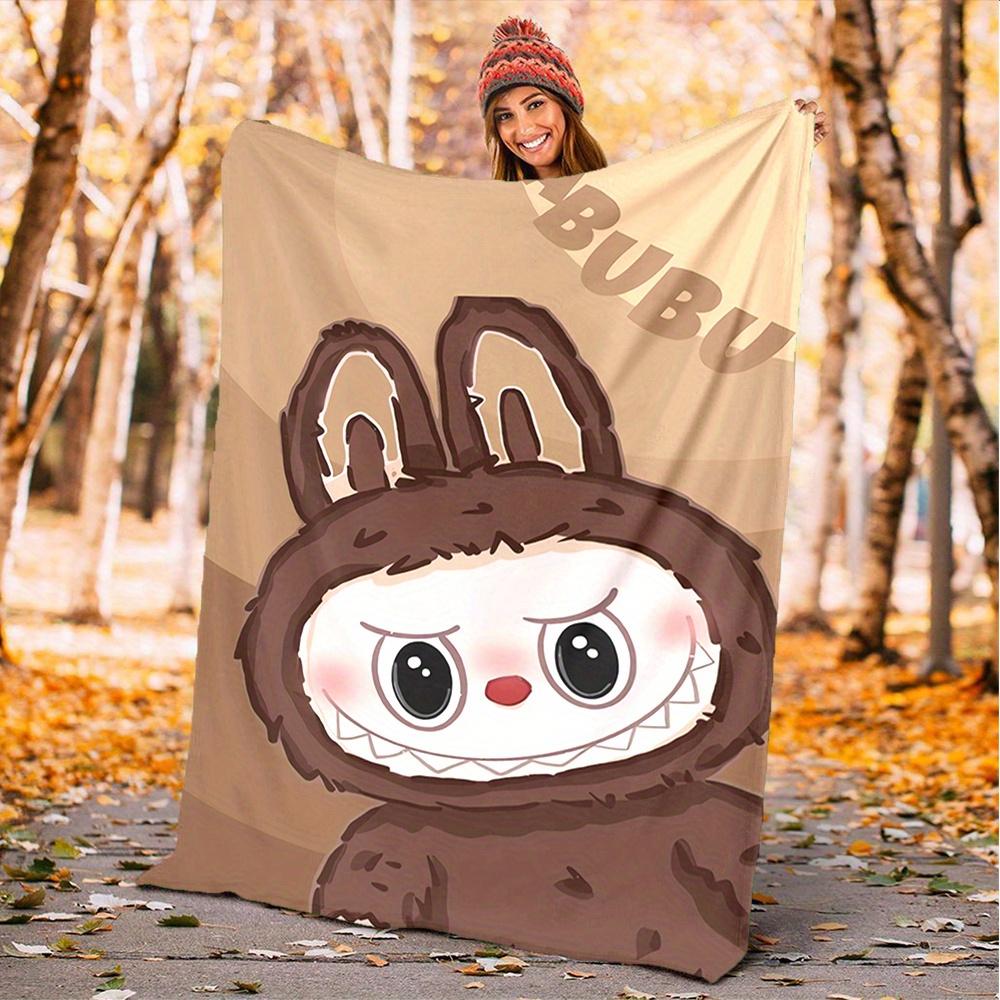

1pc Cute, LABUBU, Animal Digital Printed Flannel Blanket, Super Soft Plush Fleece Bed Cover, Multipurpose Four Season Blanket for Sofa, Bed, 150x180cm