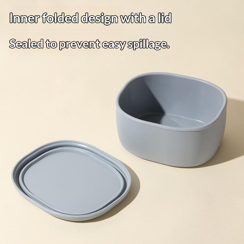 Food Safe Silicone Lunch Box with Sealed Lid 1/3Pcs 200/300/600ML Leak Proof Portable Container for Office Workers Travel