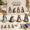 Christian Beading Kit DIY Kit 3D Beaded Jesus Virgin Mary Figurines Craft Easter Gift Set Religious Figure Bead Art for Adults Gifts Spiritual