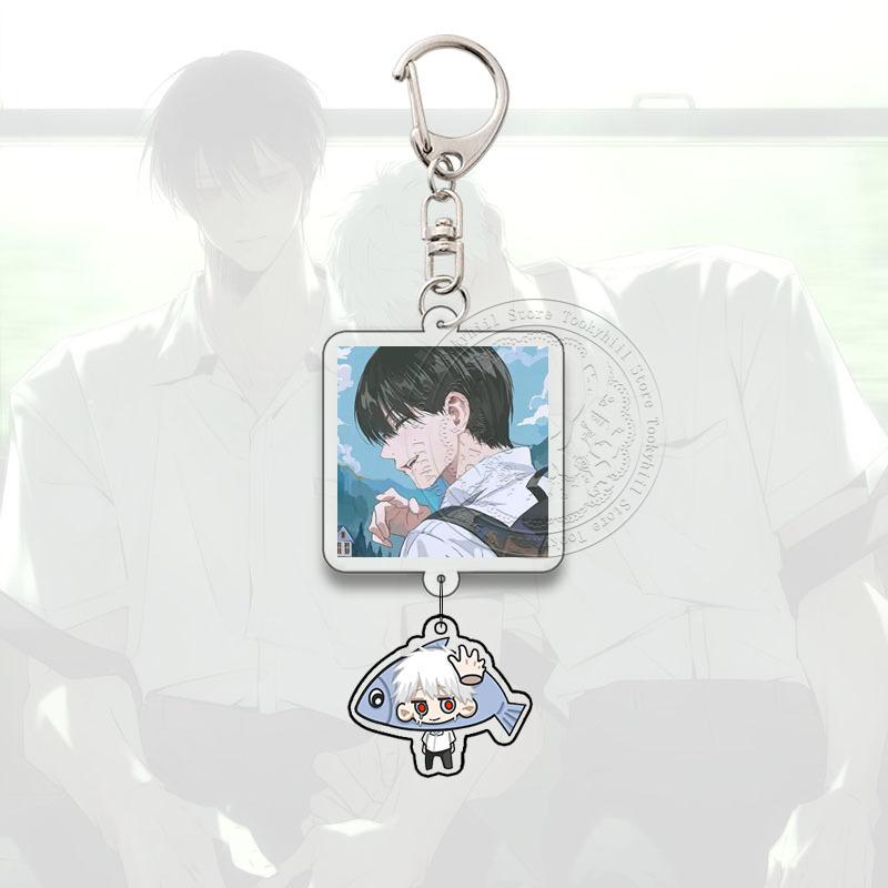 The Summer Hikaru Died Keyring Anime Cartoon Cartoon Q Version Kawaii Acrylic Pendant Keychain Bag Decorate Accessories Gift