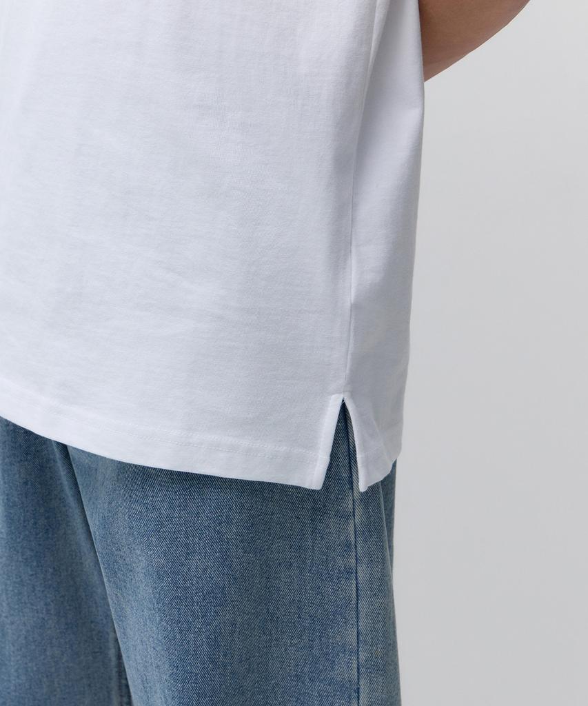 MUSINSA STANDARD Layered Crew Neck T-Shirt_Regular Length [White]