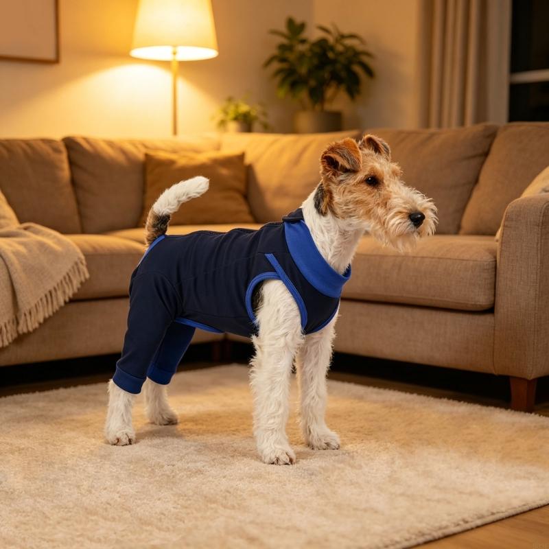 Dog Surgeries Recovery Suit Soft Breathable Post Operative Outfit For Neuter Wound Protections And Lick Prevention B03E