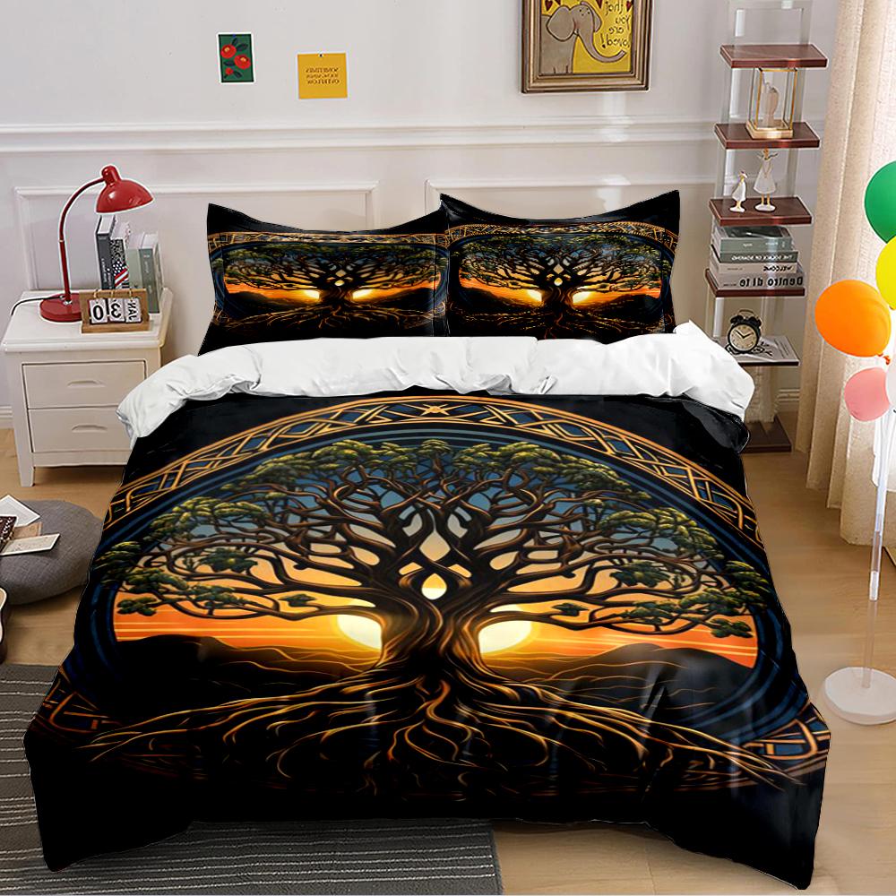 Tree of Life Sunset Bedding Set Design Bedding set (1 duvet cover, 2 pillowcases, duvet not included)