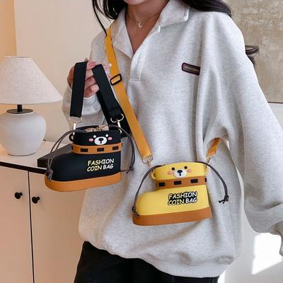 Little Bear Rain Boots Crossbody Bag Parent Child Leisure Shoulder Bag 2025 New Cute and Versatile Silicone Small Bag