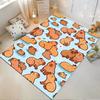 Cute Cartoon Capybara Pattern Carpet for Living Room, Blue Background Suitable for use as an anti-slip for living room bedroom sofas