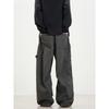Kisko Designed American Retro Washed Wide-Leg Drape Work Pants for Men and Women, Loose Straight-Leg Baggy Casual Trousers