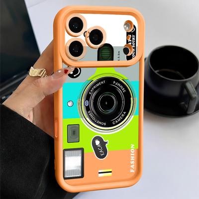 Vintage Camera Pattern Case For iPhone 17 Pro Max iPhone 16 15 14 13 12 Pro Max 17E Shockproof Bumper Soft Silicone Cover