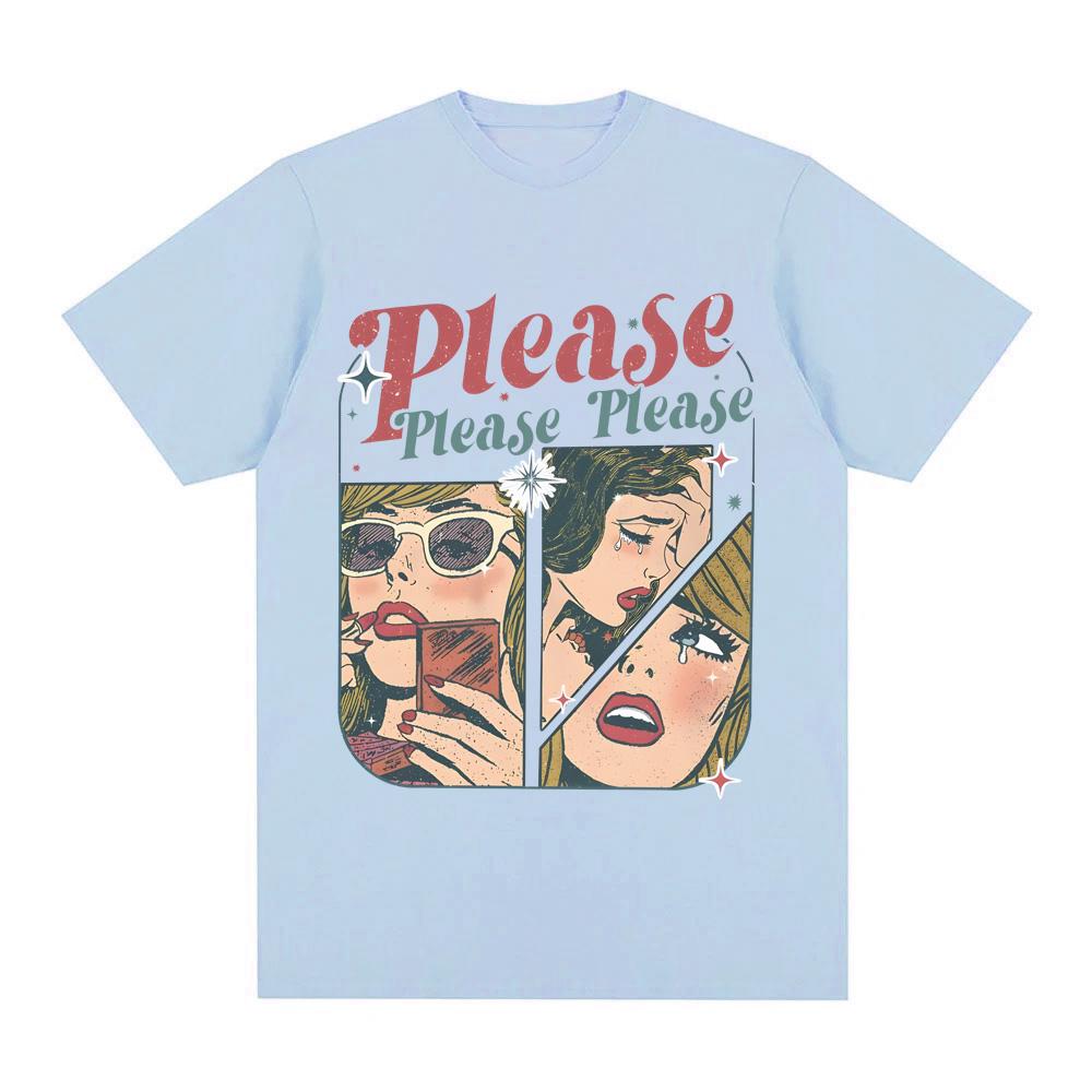 Sabrina Carpenter - Koszulka Tears z nadrukiem mangowym Wysokiej jakości koszulka vintage Letnia koszulka z krótkim rękawem Harajuku 100% bawełniana koszulka