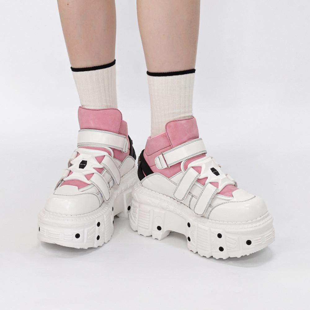 Unisex High-Top Platform Punk Boots: Thick-Sole, Height-Boosting Summer Shoes