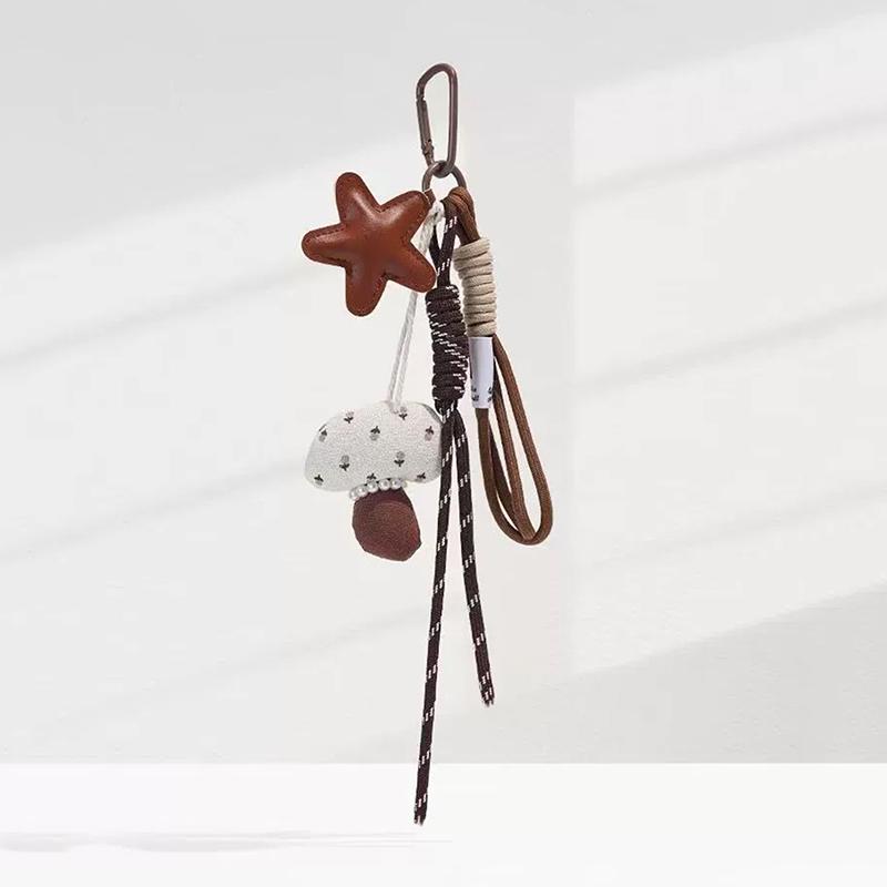 Yogodlns Bag Pendant Cartoon Nylon Woven Bag Accessories Star Mushroom Handbag Pendant For Women Gift